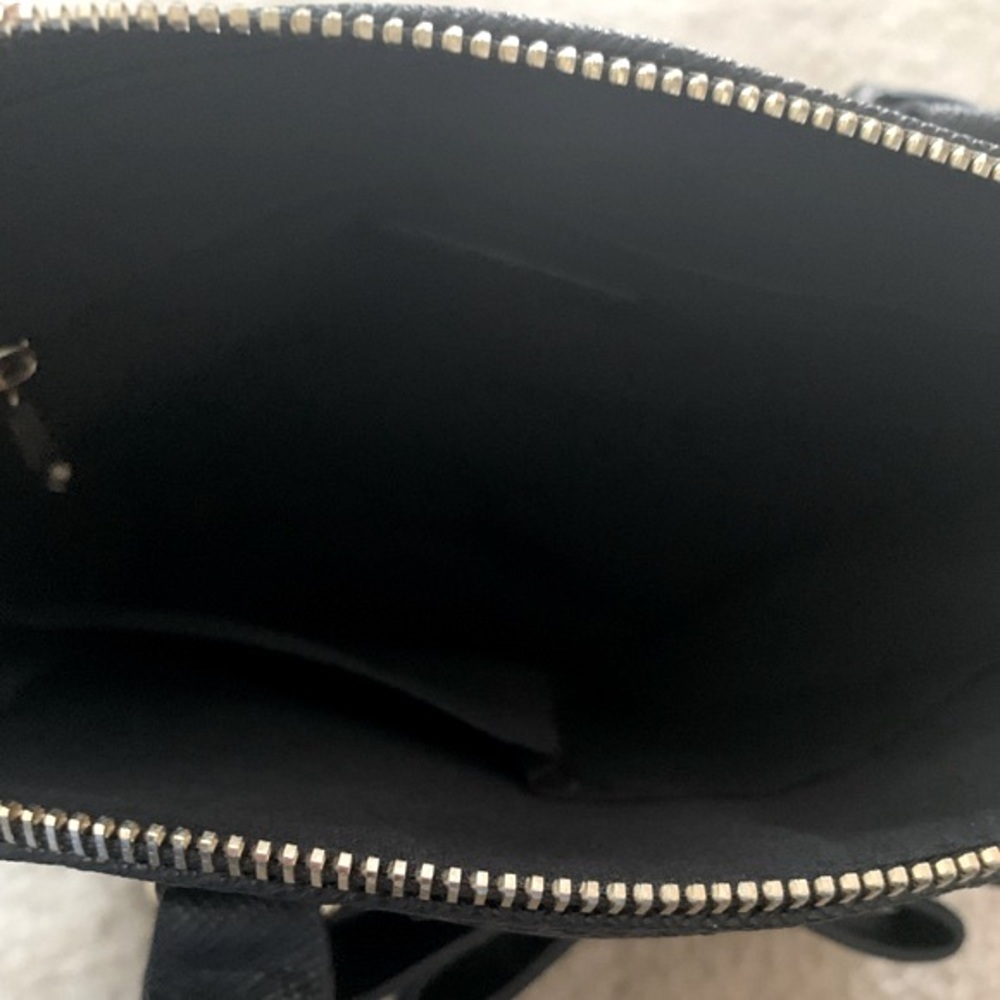 Small Black Faux Leather Sachel With Bow Accent - Picture 5 of 8